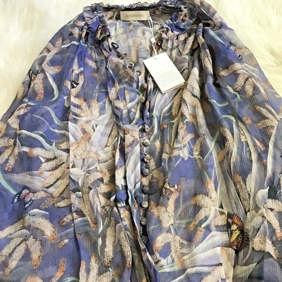 ❌SOLD❌ ZIMMERMANN Wild Botanica Drawn Swing Blouse - Picture 7 of 9
